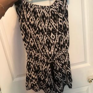 Black and white strapless romper